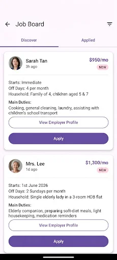 Descargar HelperBridge: Contratación Directa en Singapur – AI - Screenshot 3