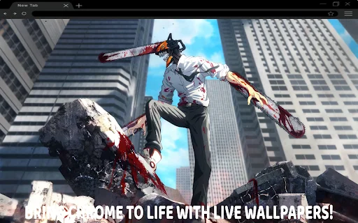 Chainsaw Man Fondo de Pantalla Animado – Nueva Pestaña Chrome - Screenshot 1