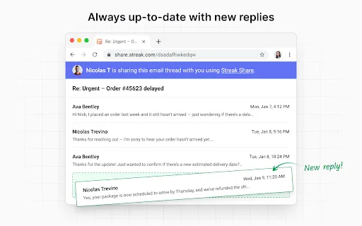 Streak Email Sharing: Comparte correos de Gmail fácilmente - Screenshot 3