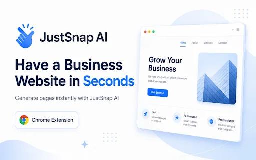JustSnapAI: Genera Sitios Web con un Solo Clic – Extensión Chrome - Screenshot 1