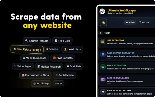 Ultimate Web Scraper: Extrae datos de sitios web al instante - Screenshot 1