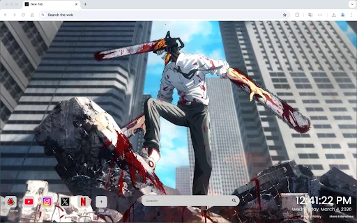Chainsaw Man Fondo de Pantalla Animado – Nueva Pestaña Chrome - Screenshot 3