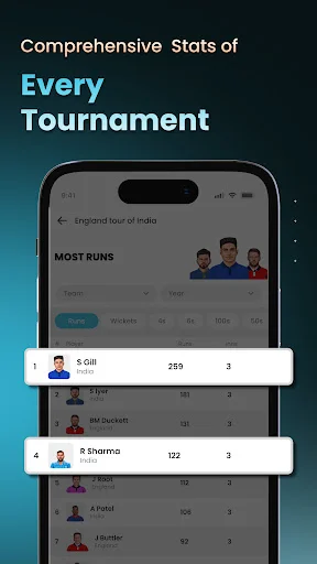 Cricket LineX: Marcador de Cricket en Vivo y Resultados Rápidos - Screenshot 7